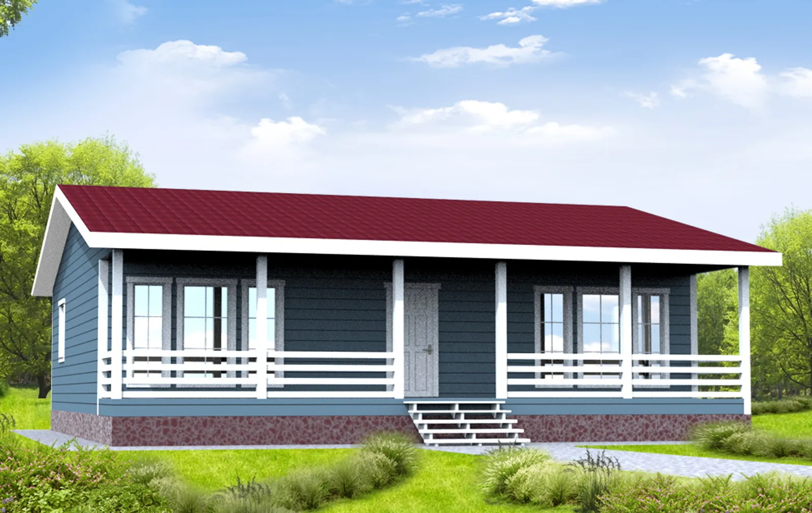 Одноэтажный коттедж Кантри 2