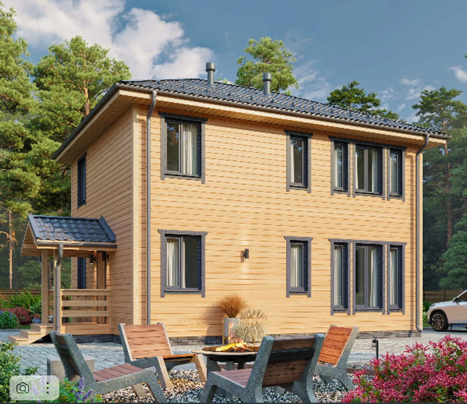 Двухэтажный коттедж Семейный Мини