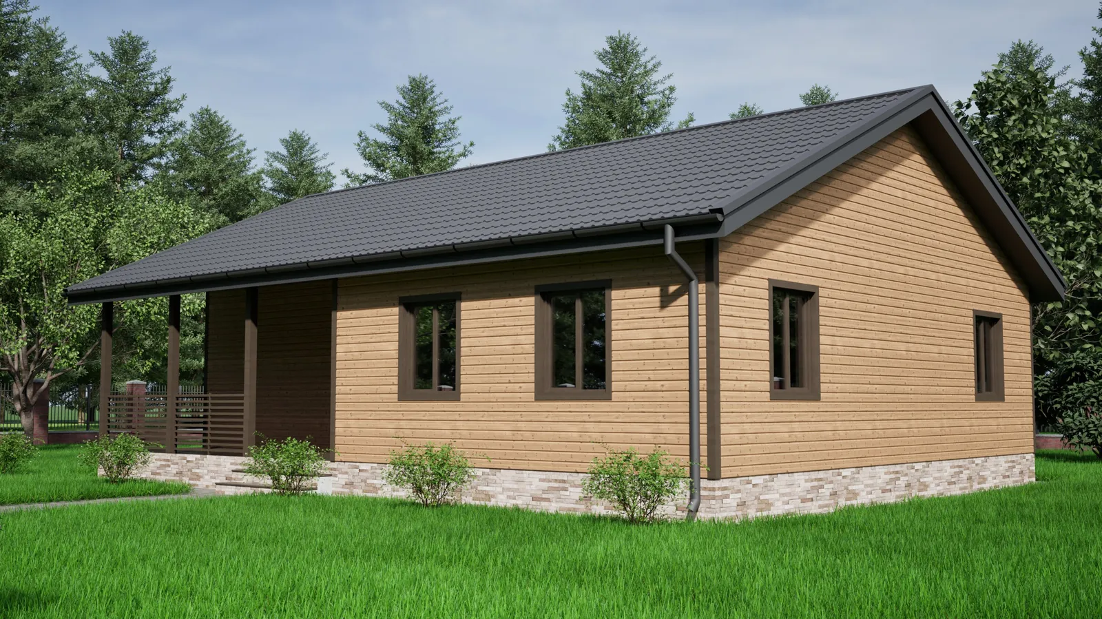 Одноэтажный коттедж Комфорт 1