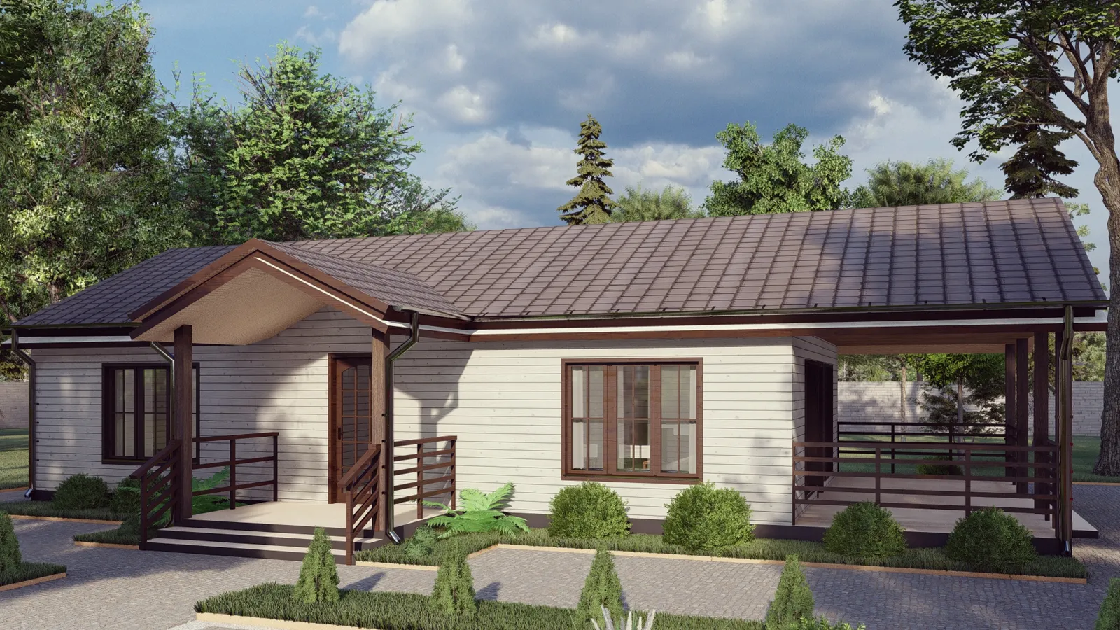 Одноэтажный коттедж Томск 2