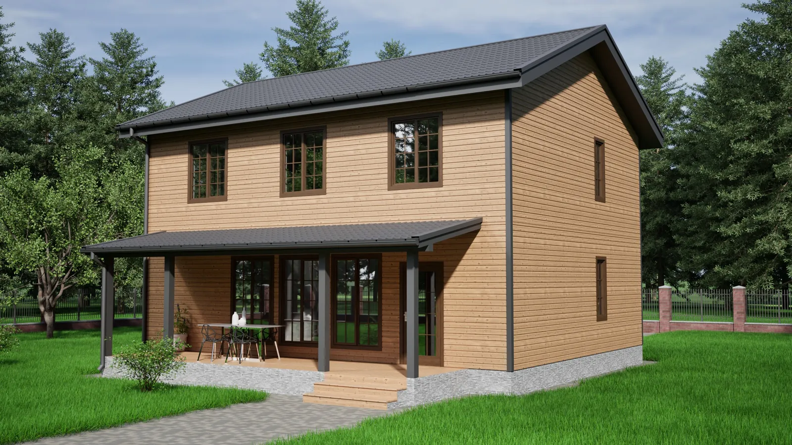 Двухэтажный коттедж Уютный