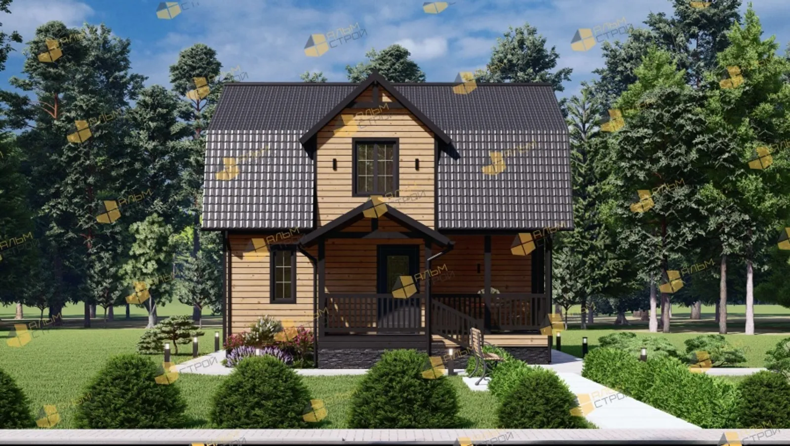 Коттедж с мансардой Классический