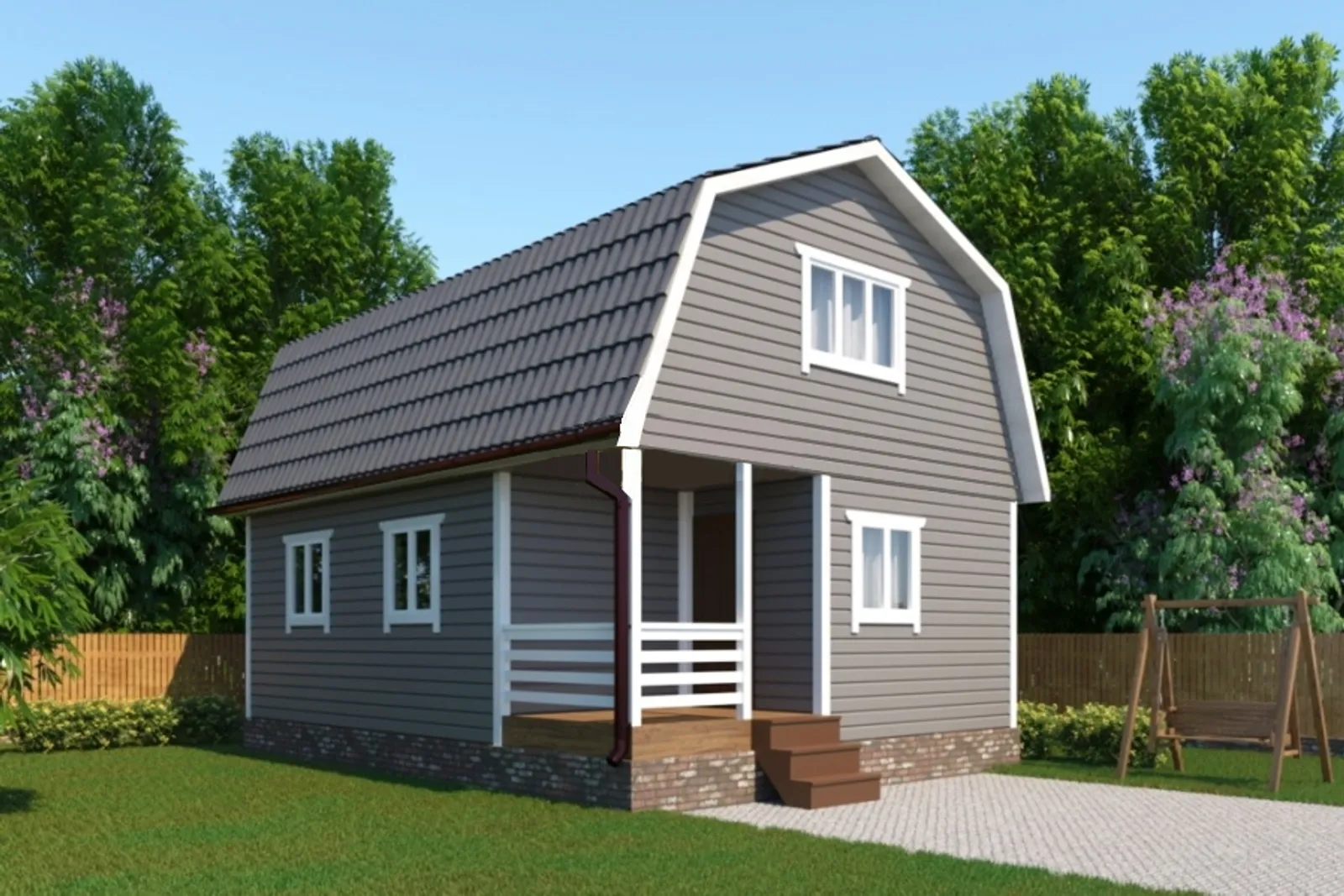 Дачный с мансардой Престиж №3