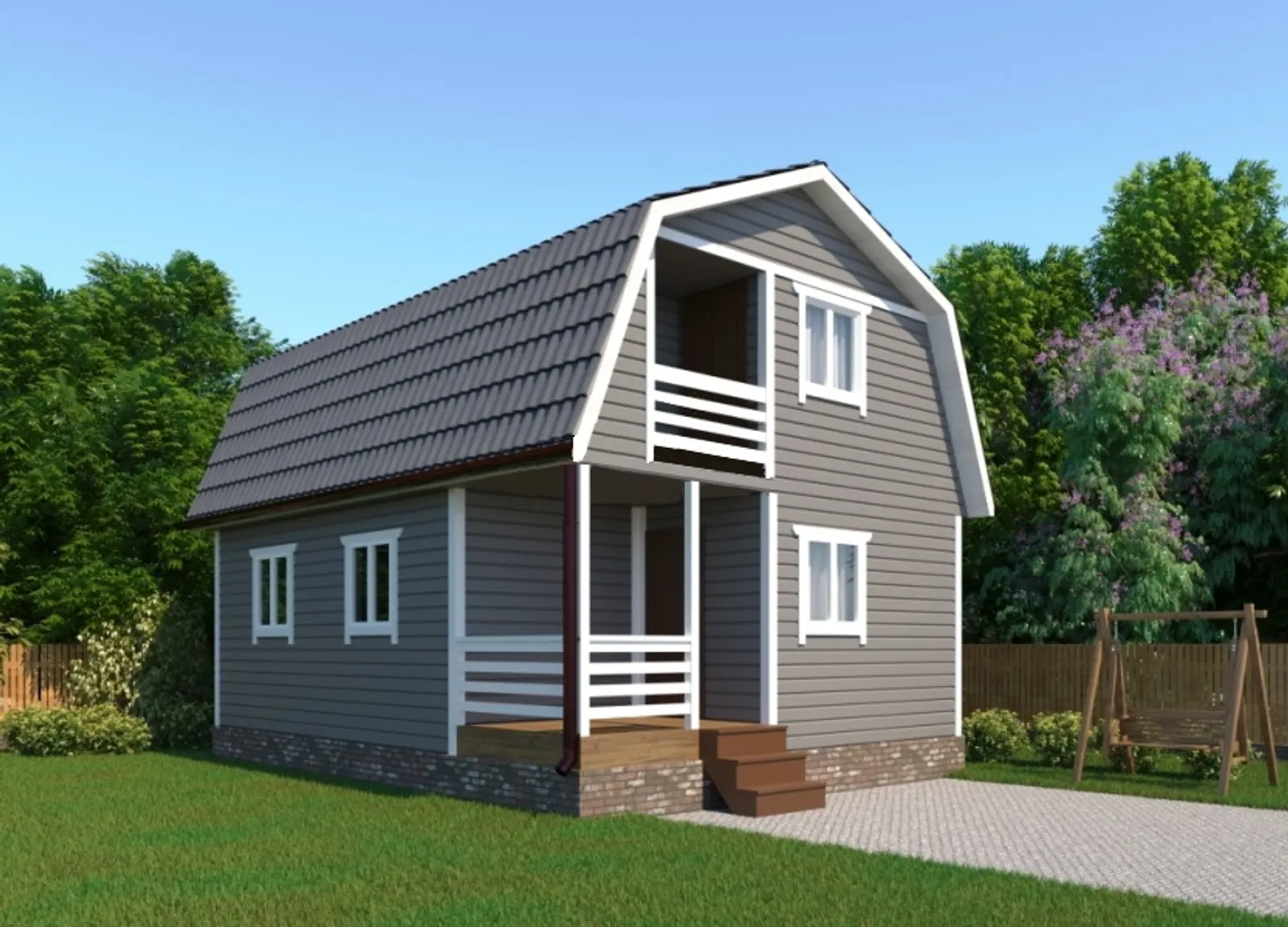 Дачный с мансардой Престиж №4