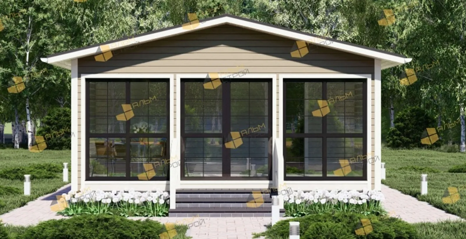 Одноэтажный коттедж Оптима 64