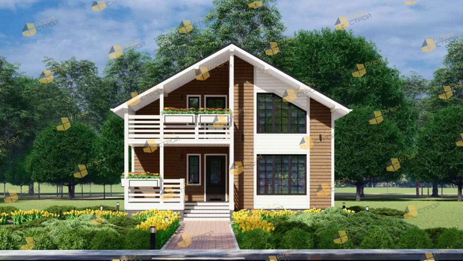 Коттедж с мансардой Аврора 2