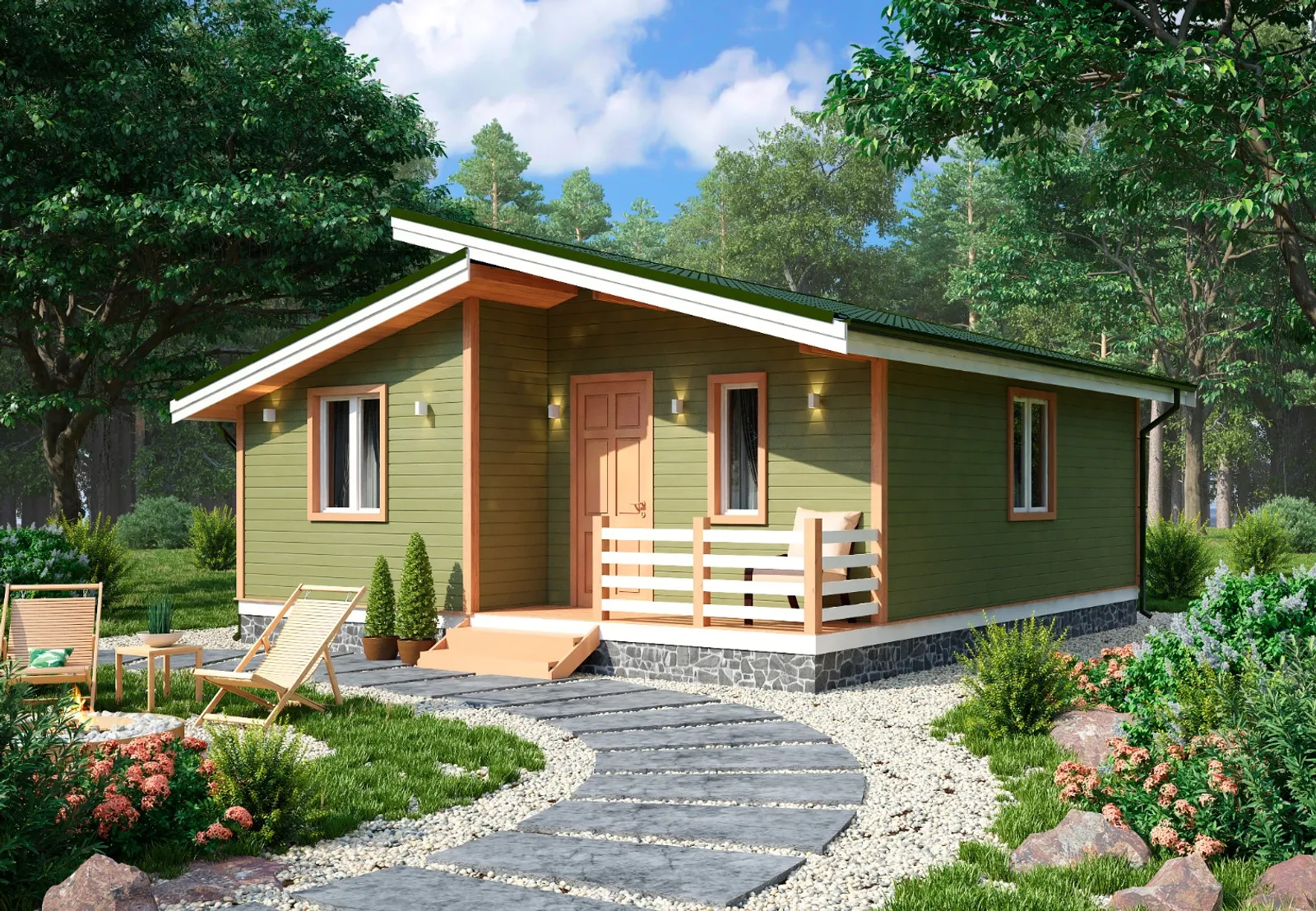 Одноэтажный коттедж Феникс