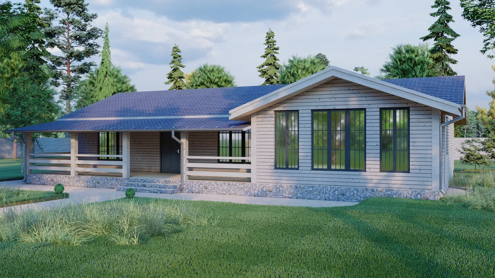 Одноэтажный коттедж Комфорт +