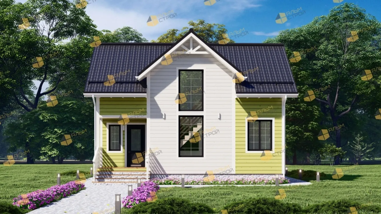 Коттедж с мансардой Феникс 2К