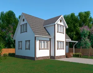 Коттедж с мансардой Терем 2