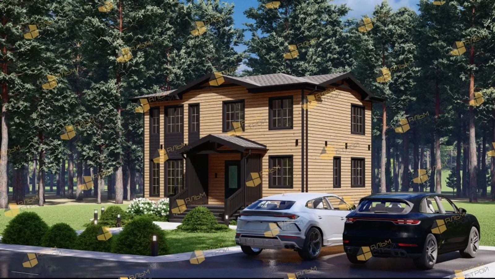 Двухэтажный коттедж Семейный