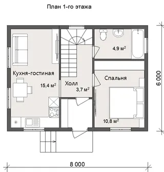 Дачный с мансардой Атлант
