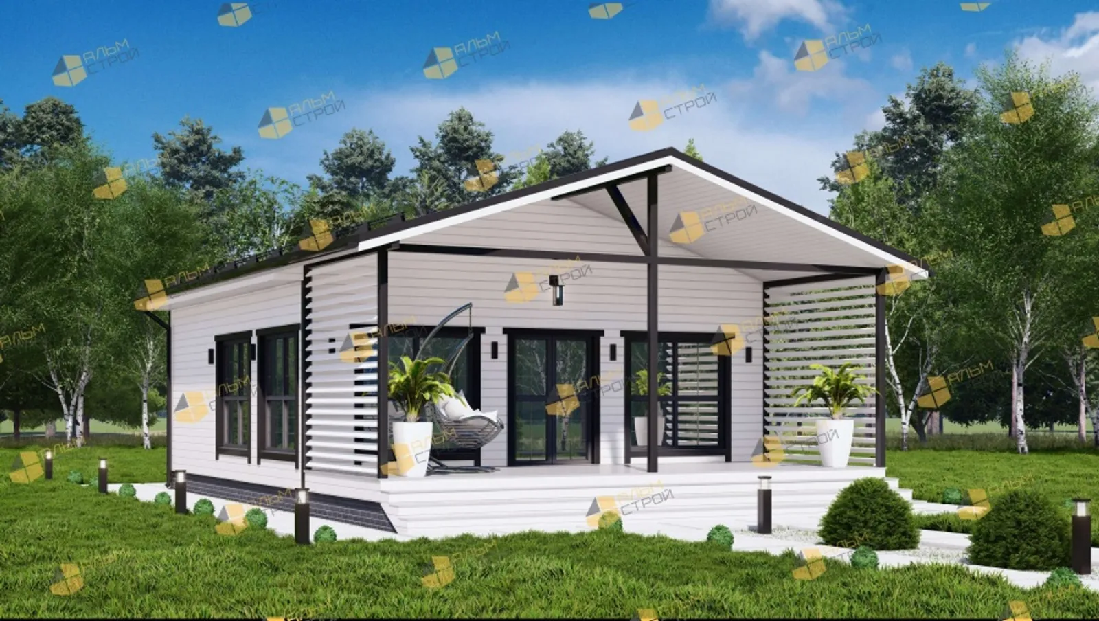 Одноэтажный коттедж Оптима 48
