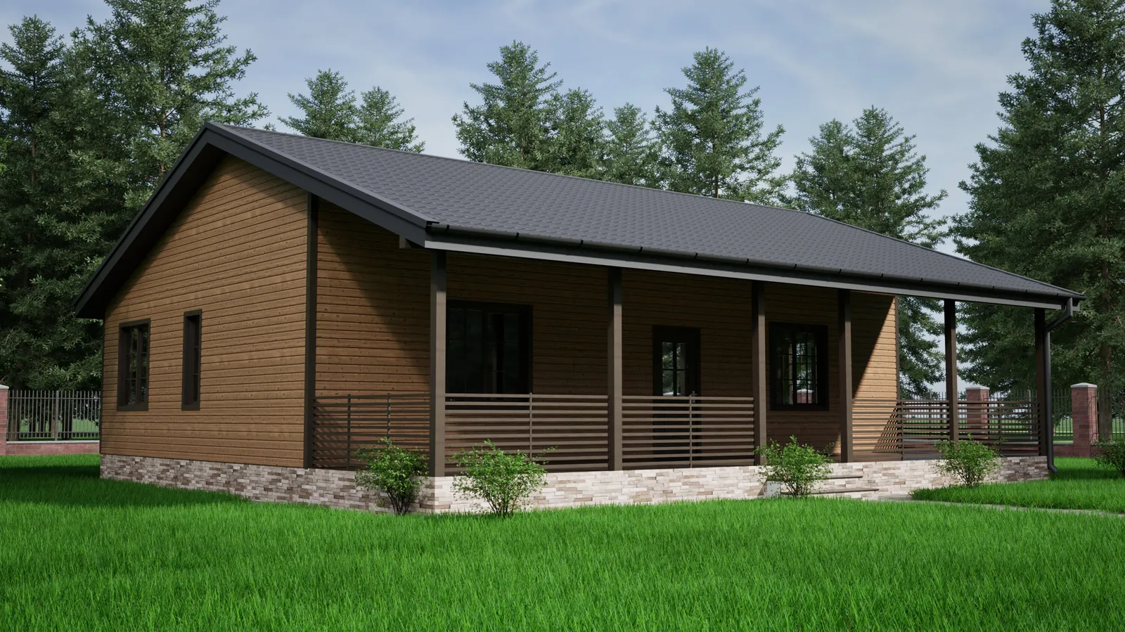 Одноэтажный коттедж Кантри 1