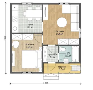 Одноэтажный коттедж Феникс