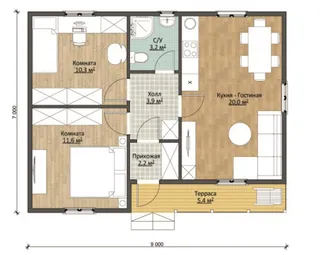 Одноэтажный коттедж Феникс 3