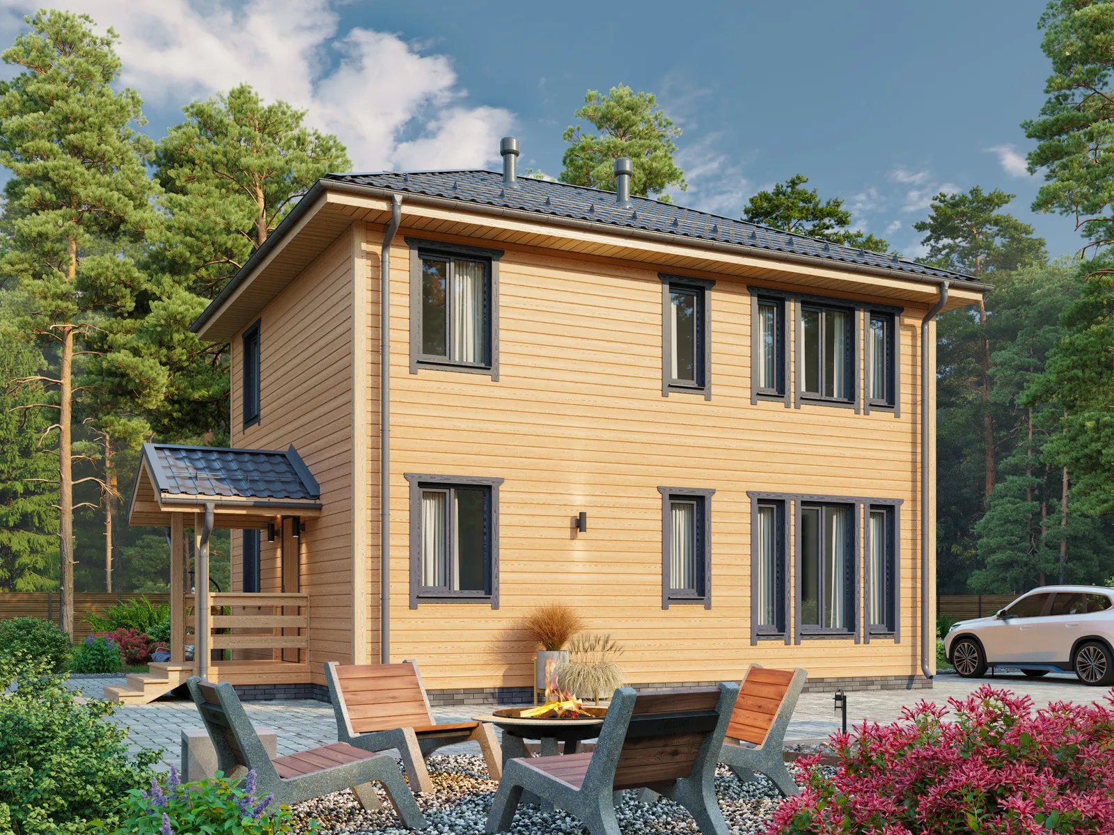 Двухэтажный коттедж Семейный Мини