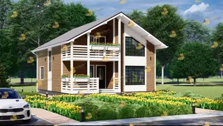 Коттедж с мансардой Аврора 2