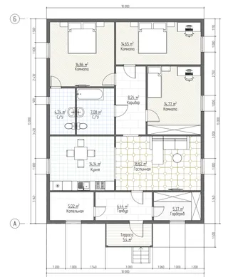 Одноэтажный коттедж Классика 3