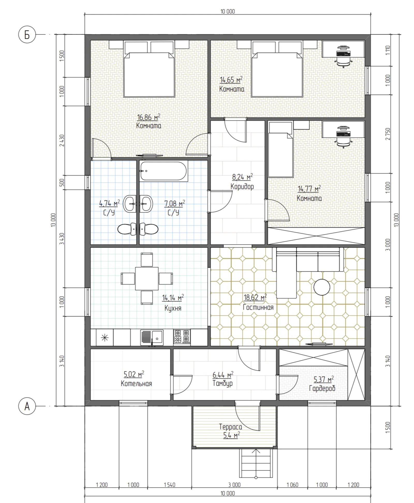 Одноэтажный коттедж Классика 3