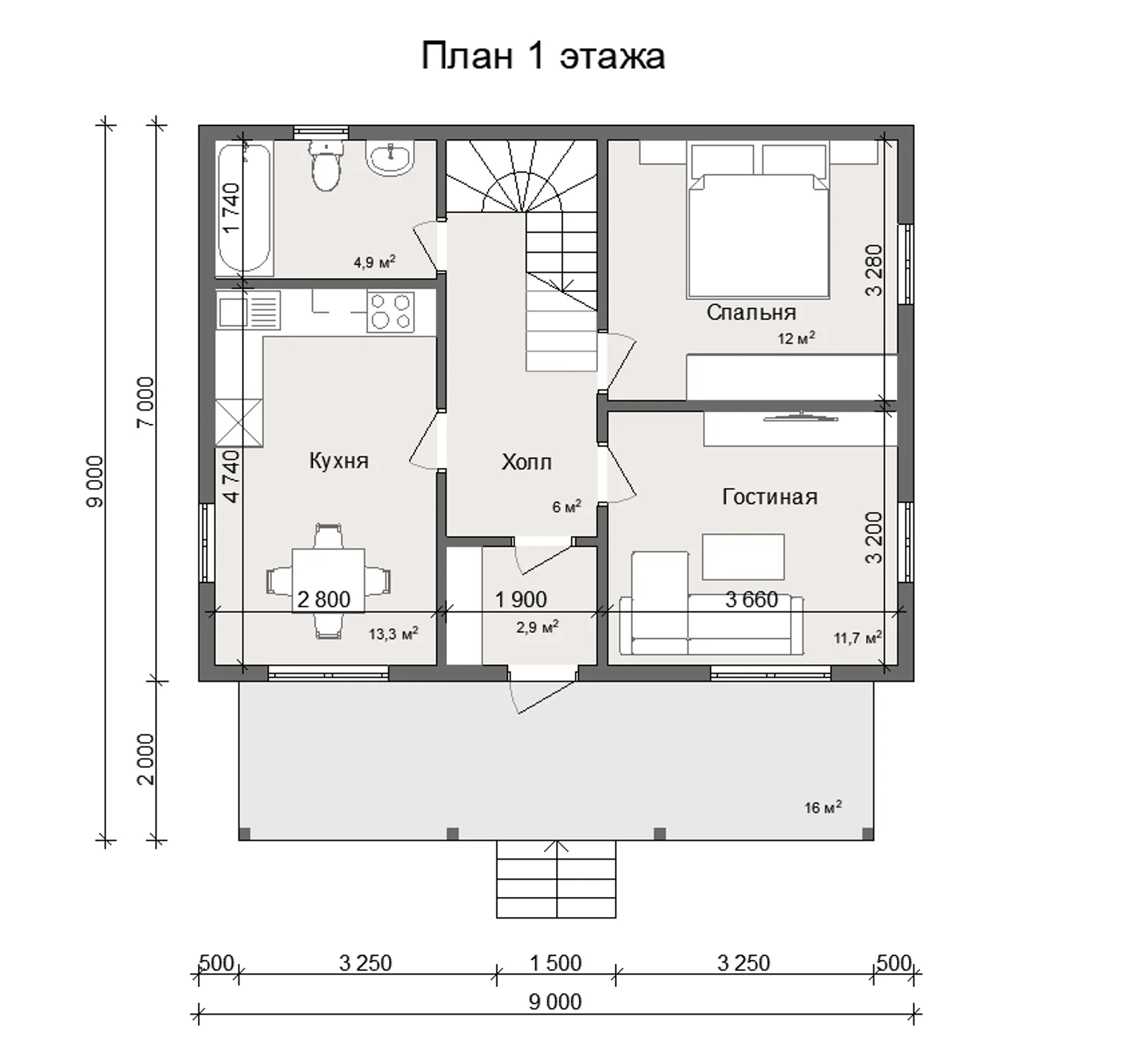 Коттедж с мансардой Подмосковье 2