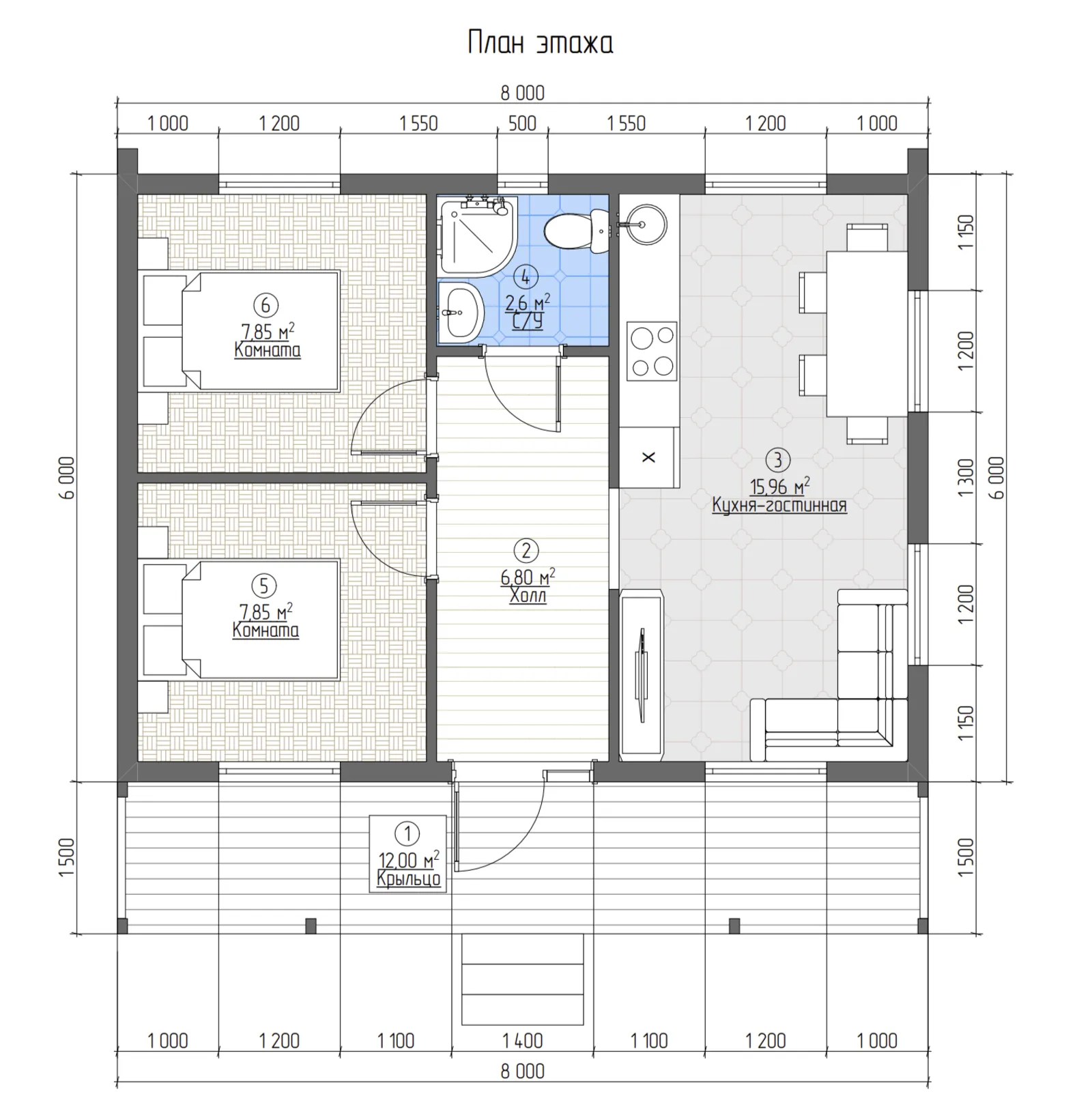 Одноэтажный дачный Карелия