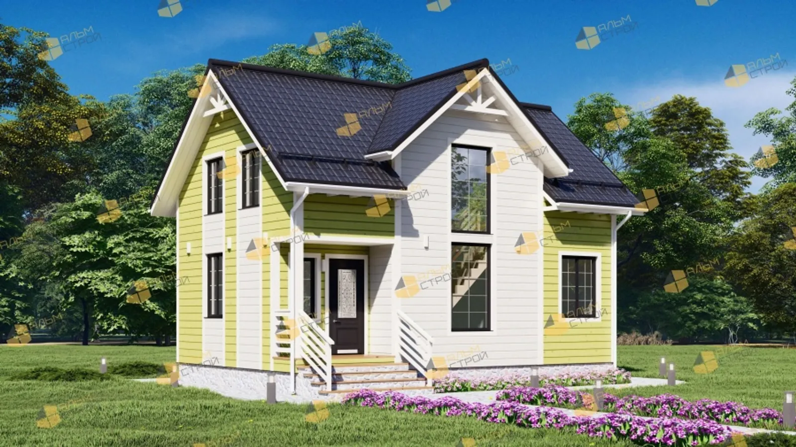 Коттедж с мансардой Феникс 2К