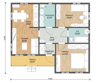 Одноэтажный коттедж Янтарь