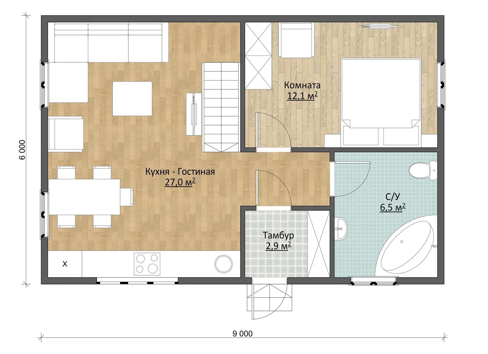 Дачный с мансардой Велес 3