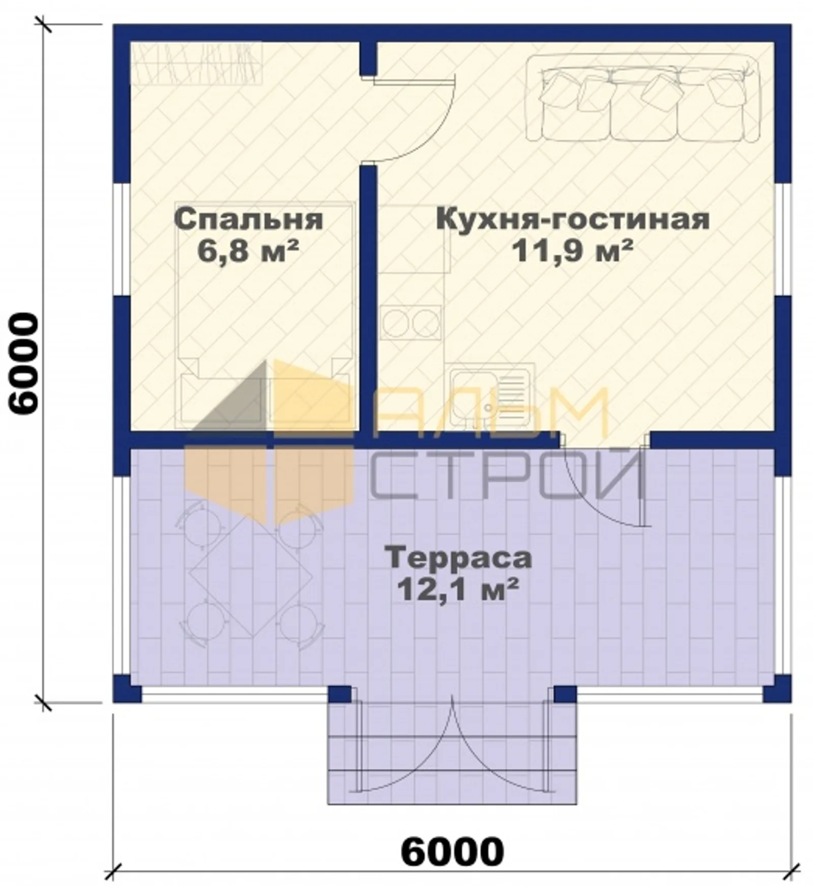 Одноэтажный дачный Оптима