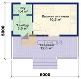 Одноэтажный дачный Пикник