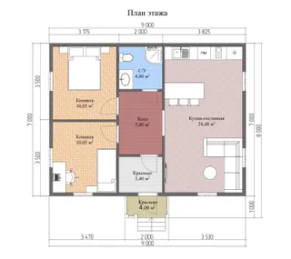 Одноэтажный коттедж Классика