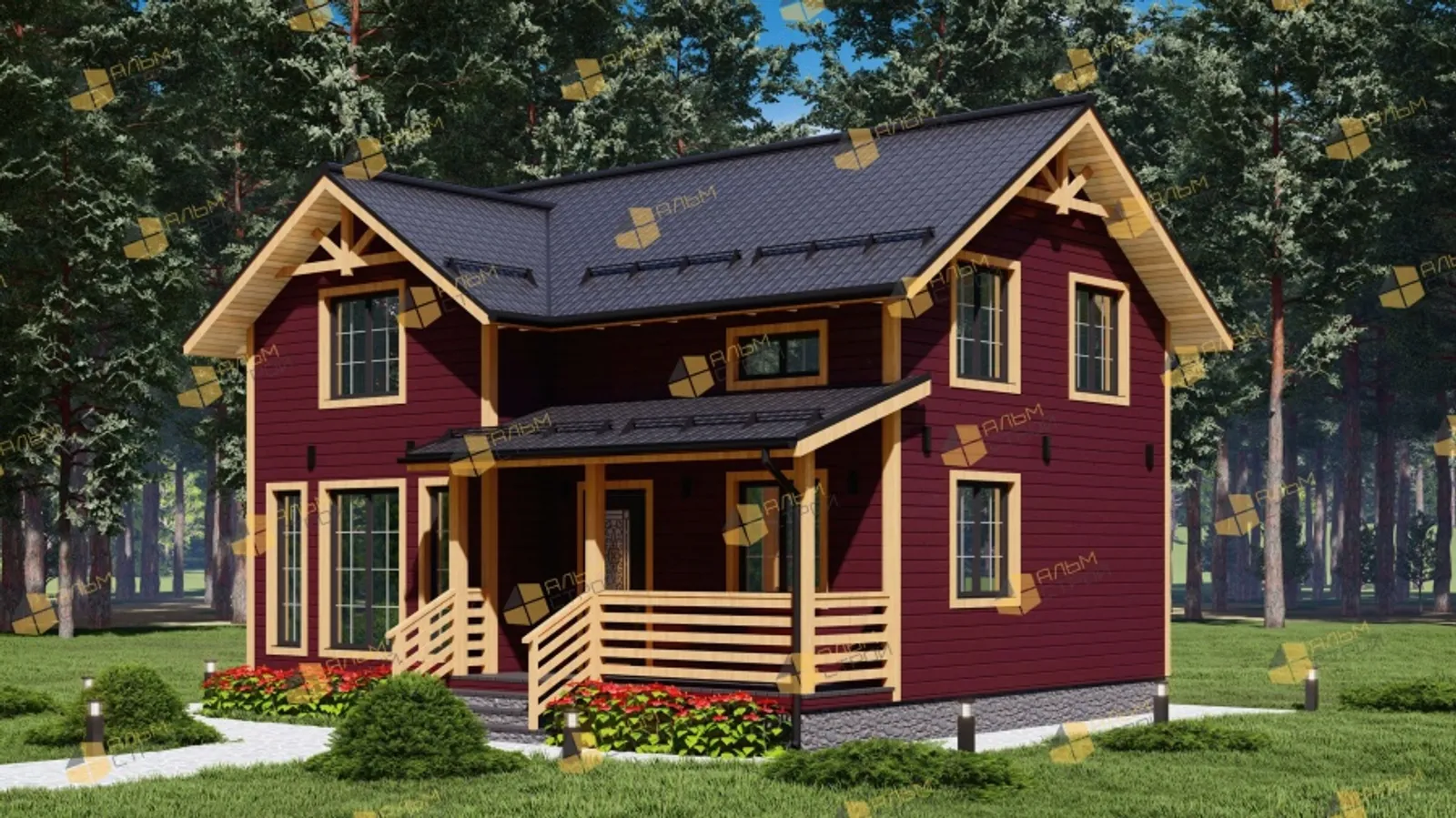 Коттедж с мансардой Подмосковье