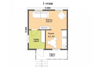 Одноэтажный дачный Малыш 2