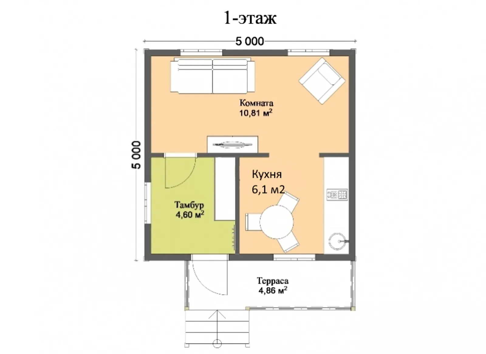 Одноэтажный дачный Малыш 2