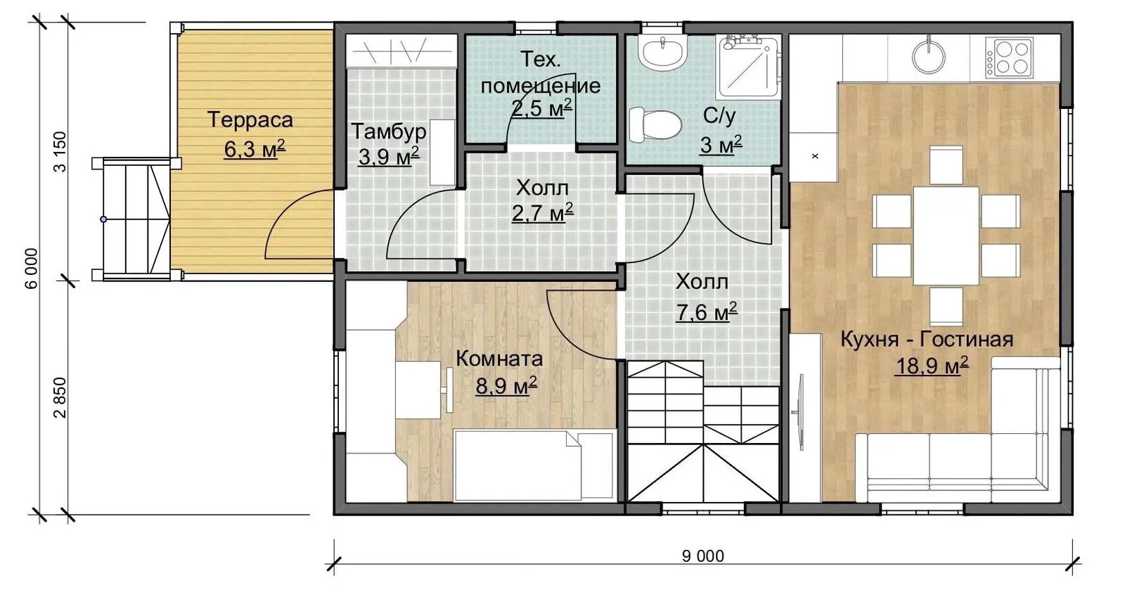 Коттедж с мансардой Медынь 2