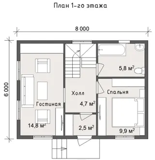 Дачный с мансардой Ясень