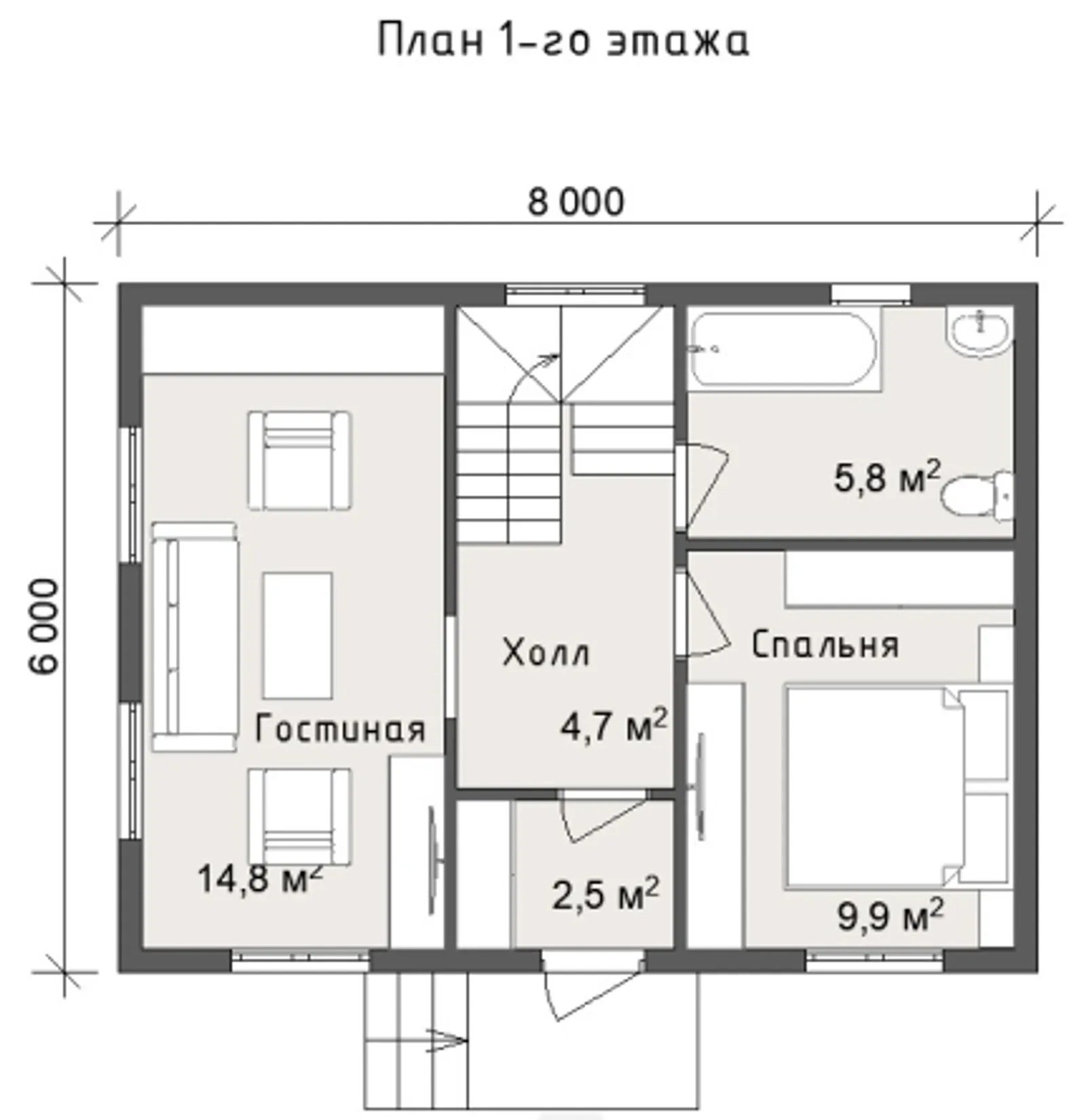 Дачный с мансардой Ясень