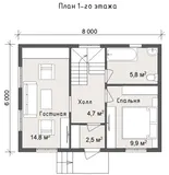 Дачный с мансардой Ясень