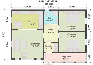 Одноэтажный коттедж Михнёво 2
