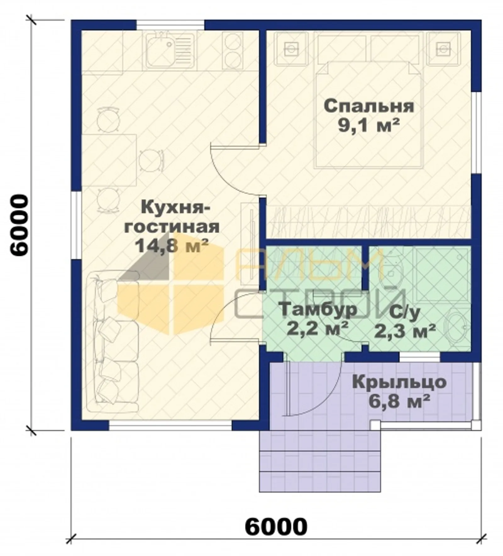 Одноэтажный дачный Лидер дач