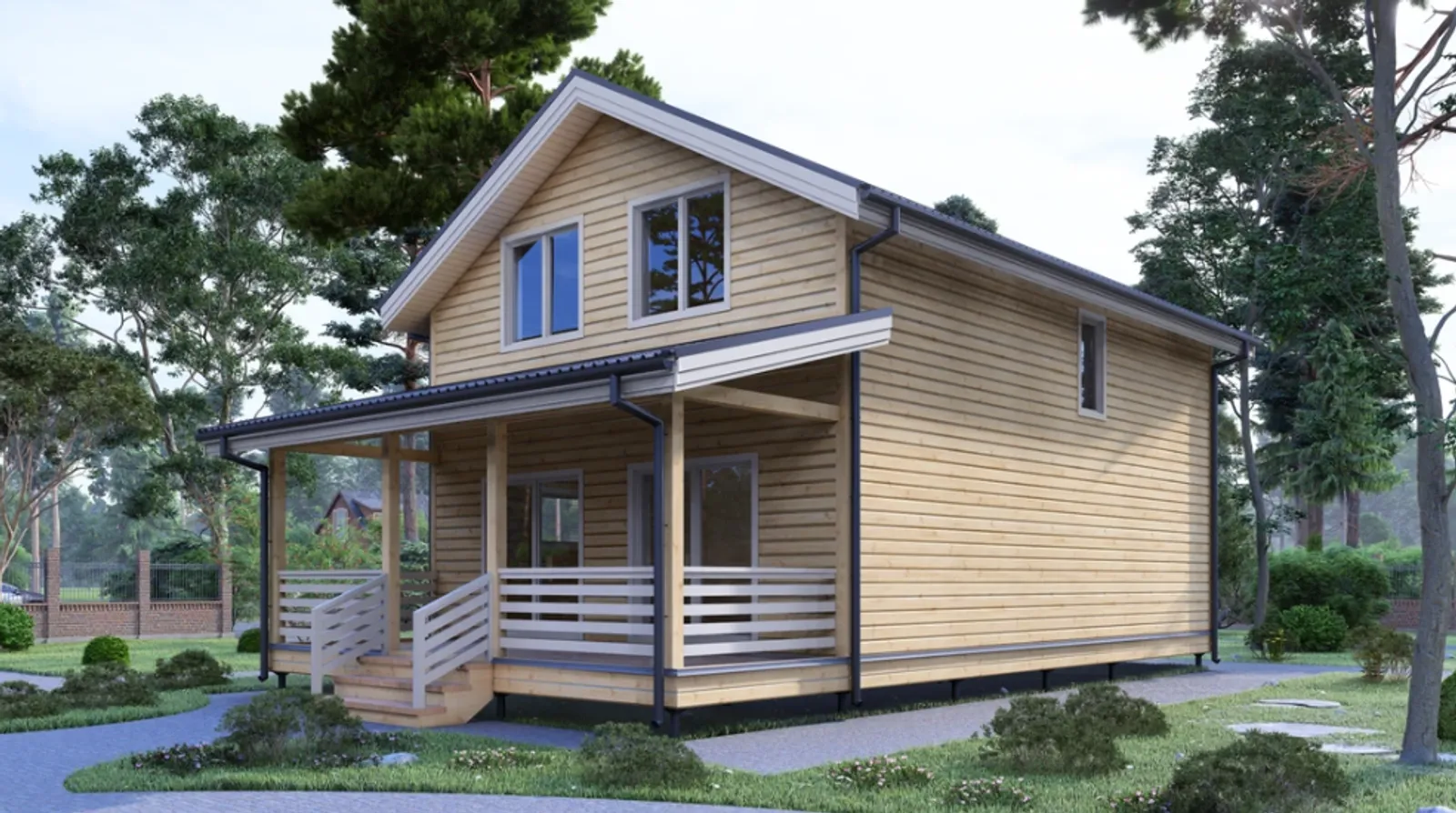 Коттедж с мансардой Ступино