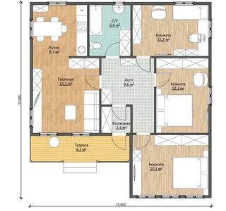 Одноэтажный коттедж Малахит