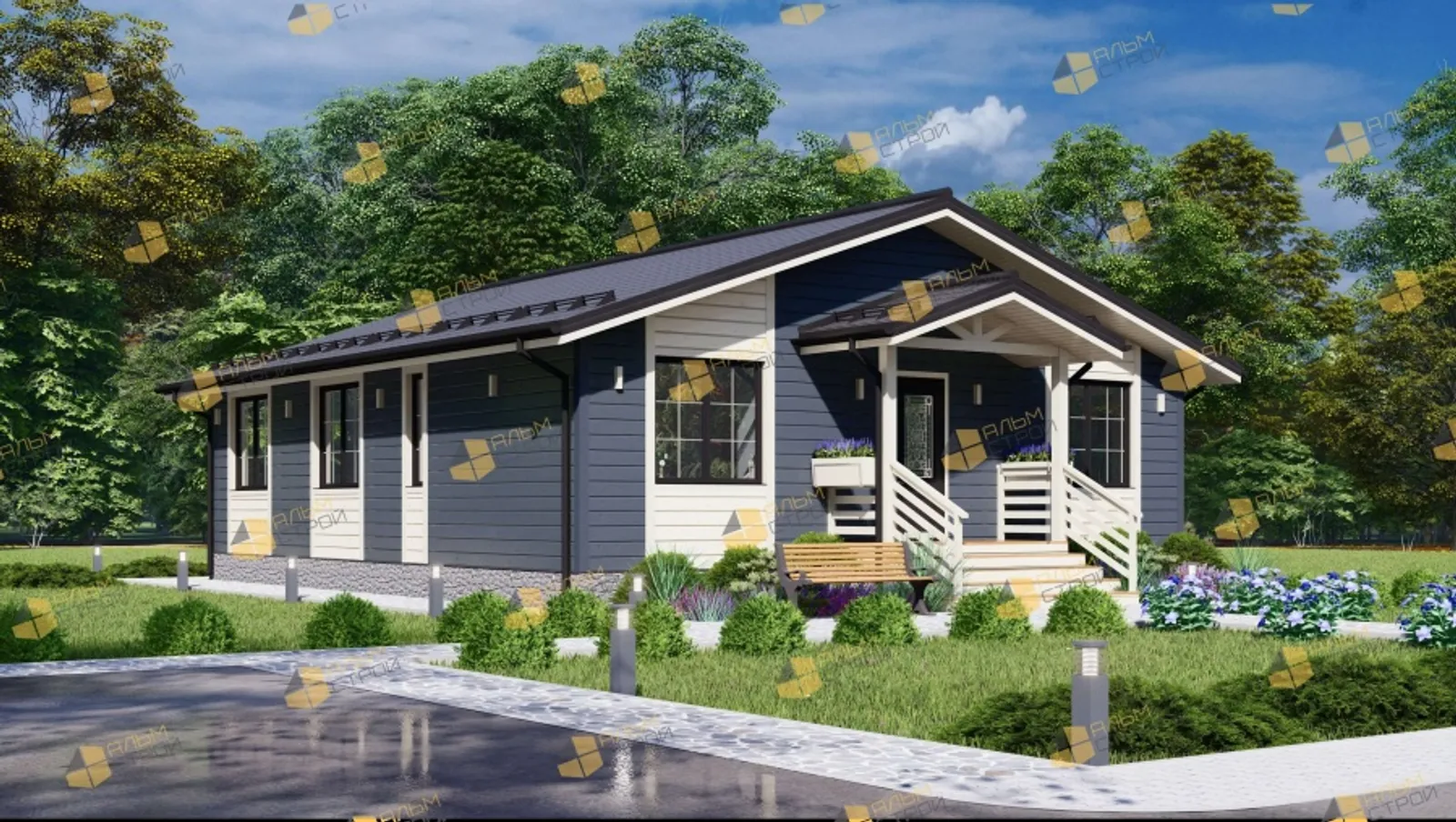 Одноэтажный коттедж Классика 2