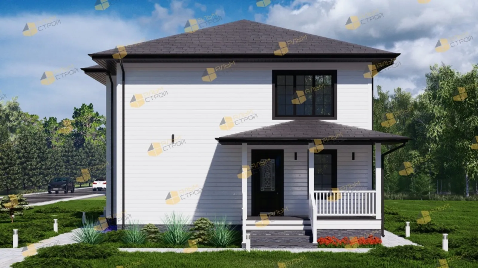 Двухэтажный коттедж Счастливый