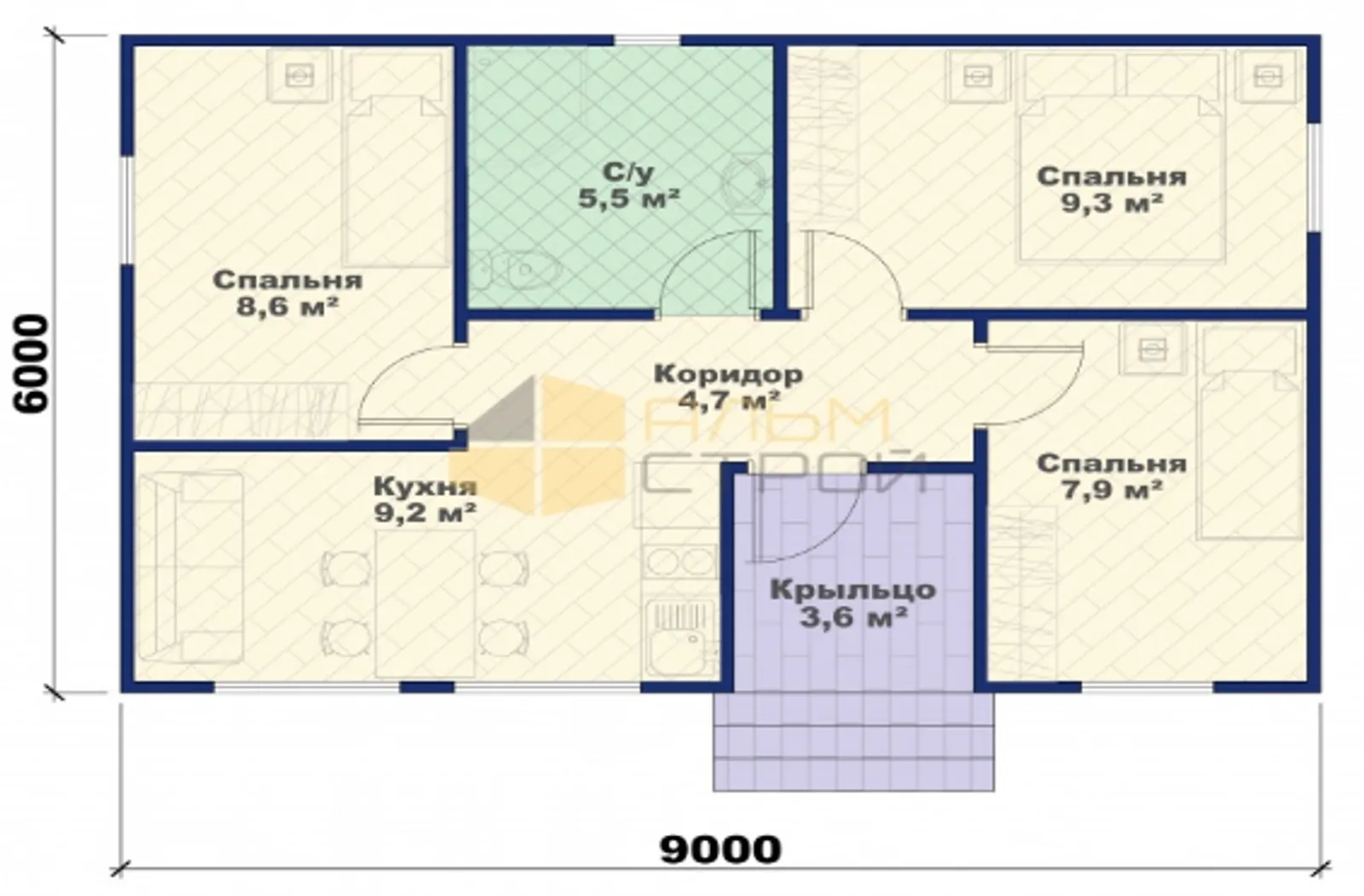 Одноэтажный дачный Радуга