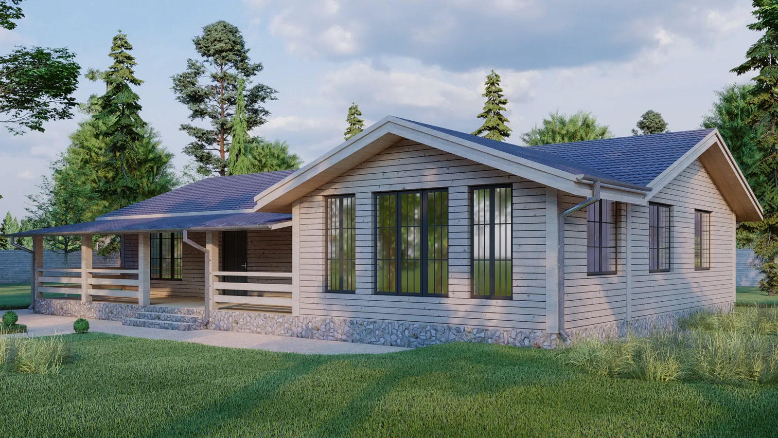 Одноэтажный коттедж Комфорт +