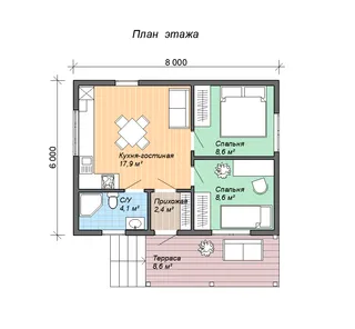 Одноэтажный дачный Атмосфера