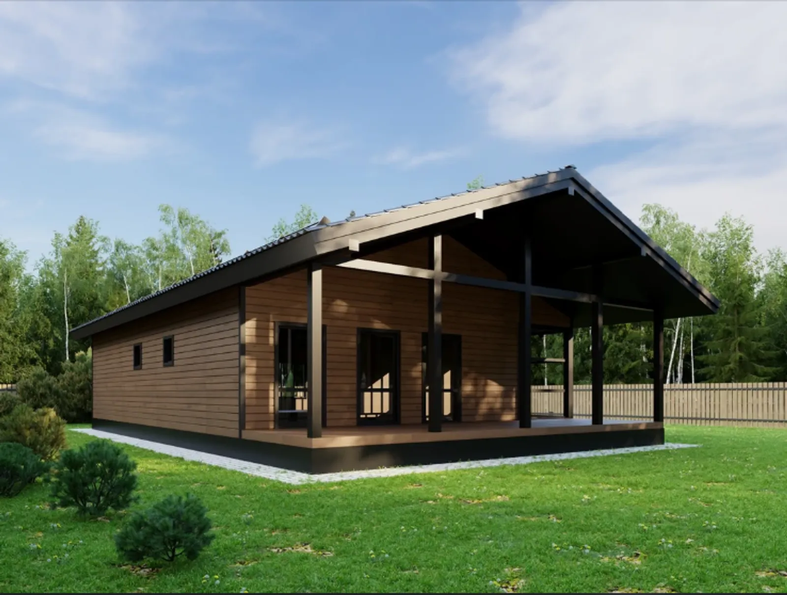 Одноэтажный коттедж Усадьба