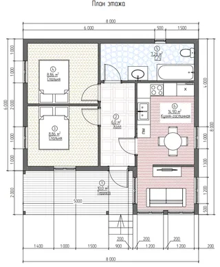Одноэтажный коттедж Рошаль